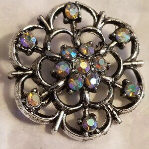 Vintage Aurora Borealis Rhinestone Brooch